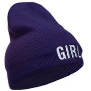 Girl Embroidered Short Beanie