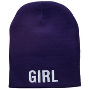 Girl Embroidered Short Beanie