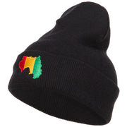 Guinea Flag Map Embroidered Long Beanie