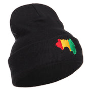 Guinea Flag Map Embroidered Long Beanie