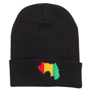 Guinea Flag Map Embroidered Long Beanie