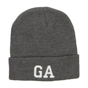 GA Georgia State Embroidered Cuff Beanie