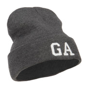 GA Georgia State Embroidered Cuff Beanie