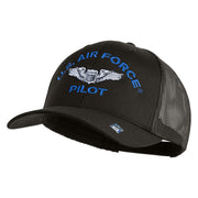 U.S. Air Force Pilot Embroidered Solid Cotton Twill Mesh Prostyle Cap - Charcoal OSFM