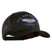 U.S. Air Force Pilot Embroidered Solid Cotton Twill Mesh Prostyle Cap - Charcoal OSFM