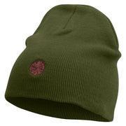 Tree Stump Embroidered 8 inch Acrylic Short Beanie - Olive OSFM