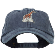 Giraffe Wild Animal Patched Washed Cotton Twill Cap