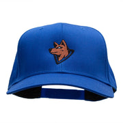 Wolf Head Embroidered Cotton Twill Pro Style Cap