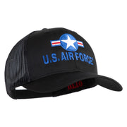 U.S. Air Force Roundel Embroidered Solid Cotton Twill Mesh Prostyle Cap - Black OSFM