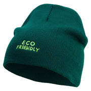 Eco Friendly Embroidered 8 Inch Short Beanie - Dk-Green OSFM