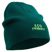 Eco Friendly Embroidered 8 Inch Short Beanie - Dk-Green OSFM