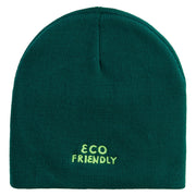 Eco Friendly Embroidered 8 Inch Short Beanie - Dk-Green OSFM