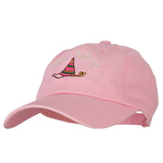 Glitter Happy Birthday with Hat Embroidered Unstructured Washed Cap