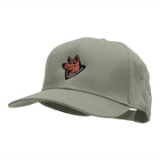 Wolf Head Embroidered Cotton Twill Pro Style Cap