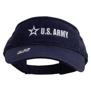 Licensed US Army Star Embroidered Pro Style Cotton Twill Washed Visor - Navy OSFM