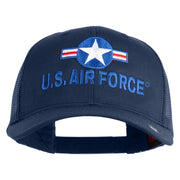 U.S. Air Force Roundel Embroidered Solid Cotton Twill Mesh Prostyle Cap - Navy OSFM