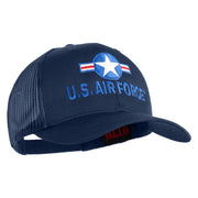 U.S. Air Force Roundel Embroidered Solid Cotton Twill Mesh Prostyle Cap - Navy OSFM