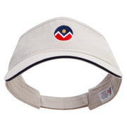 Denver Flag Logo Embroidered Prostyle Cotton Twill Washed Visor - Stone-Navy OSFM