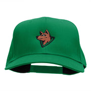 Wolf Head Embroidered Cotton Twill Pro Style Cap