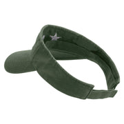 Licensed US Army Star Embroidered Pro Style Cotton Twill Washed Visor - Olive OSFM