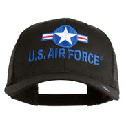U.S. Air Force Roundel Embroidered Solid Cotton Twill Mesh Prostyle Cap - Charcoal OSFM