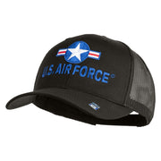 U.S. Air Force Roundel Embroidered Solid Cotton Twill Mesh Prostyle Cap - Charcoal OSFM