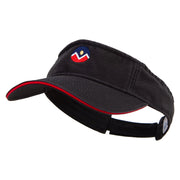 Denver Flag Logo Embroidered Prostyle Cotton Twill Washed Visor - Black-Red OSFM