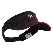 Denver Flag Logo Embroidered Prostyle Cotton Twill Washed Visor - Black-Red OSFM