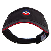 Denver Flag Logo Embroidered Prostyle Cotton Twill Washed Visor - Black-Red OSFM