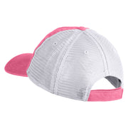 Stay Positive Embroidered Washed Twill Trucker Cap - Hot Pink White OSFM