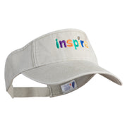 Inspire Wordmark Embroidered Cotton Twill Visor - Beige OSFM