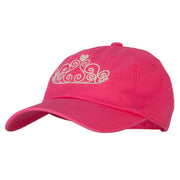 Glitter Tiara Embroidered Unstructured Washed Cap