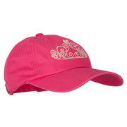 Glitter Tiara Embroidered Unstructured Washed Cap