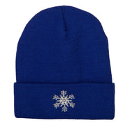 Glitter Snowflake Embroidered Knitted Long Beanie