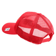 US Marine Corps Veteran Design Embroidered 6 Panel Structured Cotton Twill Mesh Cap Made in USA - Red OSFM