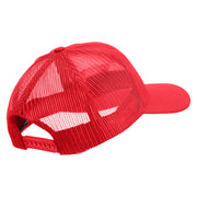 US Marine Corps Veteran Design Embroidered 6 Panel Structured Cotton Twill Mesh Cap Made in USA - Red OSFM