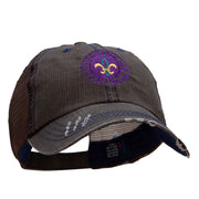 Mardi Gras Fleur De Lis Badge Embroidered Low Profile Cotton Mesh Cap