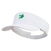 Green Fish Logo Embroidered Brushed Cotton Sun Visor - White OSFM