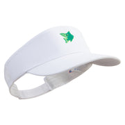 Green Fish Logo Embroidered Brushed Cotton Sun Visor - White OSFM