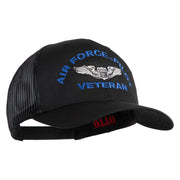 U.S. Air Force Pilot Veteran Embroidered Solid Cotton Twill Mesh Prostyle Cap - Black OSFM