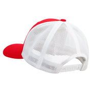 Licensed US Navy Seabee Veteran Embroidered Flexfit 2 Tone Mesh Cap - Red-White OSFM
