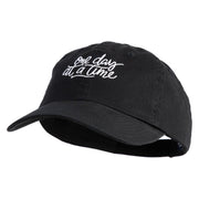 One Day At A Time Embroidered Cotton Twill Cap - Black OSFM