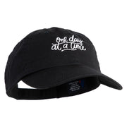 One Day At A Time Embroidered Cotton Twill Cap - Black OSFM