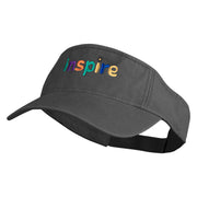 Inspire Wordmark Embroidered Cotton Twill Visor - Black OSFM