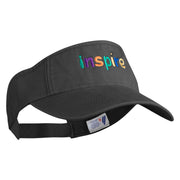 Inspire Wordmark Embroidered Cotton Twill Visor - Black OSFM