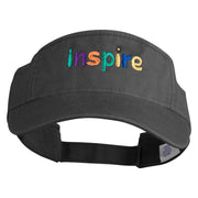 Inspire Wordmark Embroidered Cotton Twill Visor - Black OSFM
