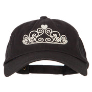 Glitter Tiara Embroidered Unstructured Washed Cap