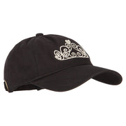 Glitter Tiara Embroidered Unstructured Washed Cap