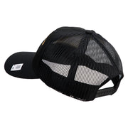 US Marine Corps Veteran Design Embroidered 6 Panel Structured Cotton Twill Mesh Cap Made in USA - Black OSFM