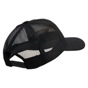 US Marine Corps Veteran Design Embroidered 6 Panel Structured Cotton Twill Mesh Cap Made in USA - Black OSFM